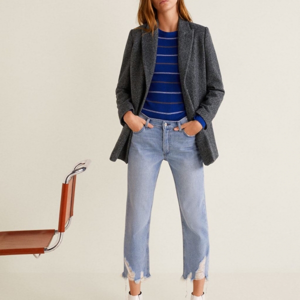 Textured wool blazer - Ảnh 3