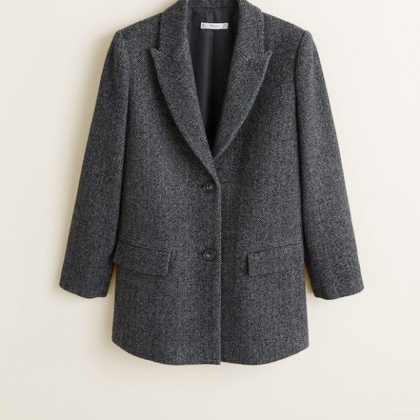 Textured wool blazer - Ảnh 5