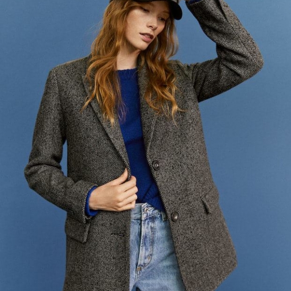 Textured wool blazer - Ảnh 2