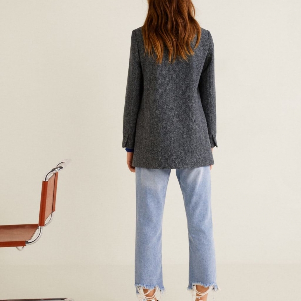 Textured wool blazer - Ảnh 4