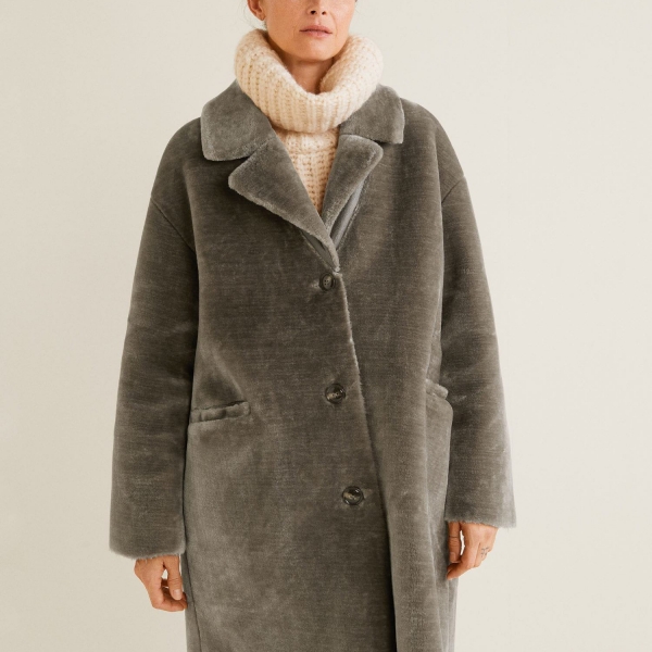 Lapels faux fur coat - Ảnh 2