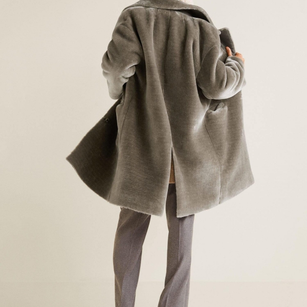 Lapels faux fur coat - Ảnh 3