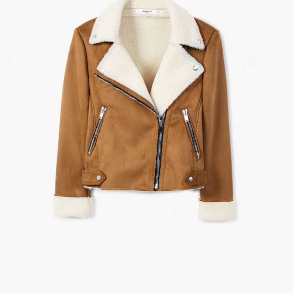 Faux shearling jacket - Ảnh 5