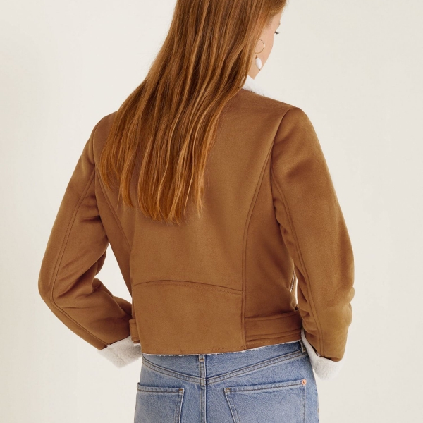 Faux shearling jacket - Ảnh 2