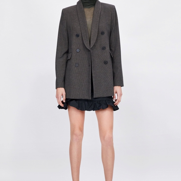 Check blazer with contrast buttons - Ảnh 3