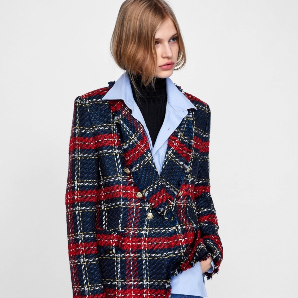 Checked Tweed Blazer - Ảnh 2