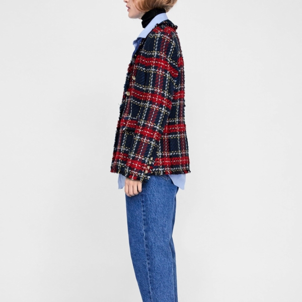 Checked Tweed Blazer - Ảnh 3